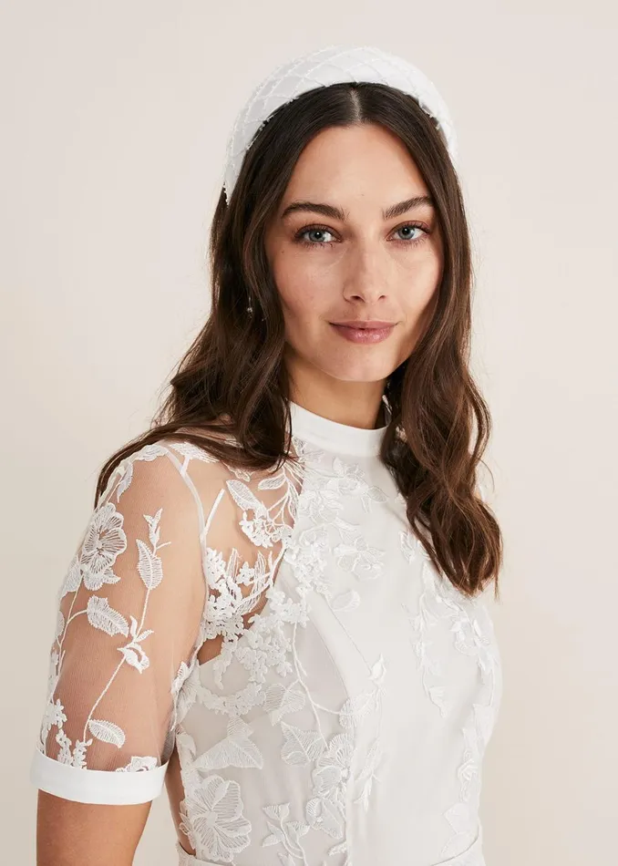 Women Phase Eight Fascinators and Hats Ivory Beaded Headband Ivory