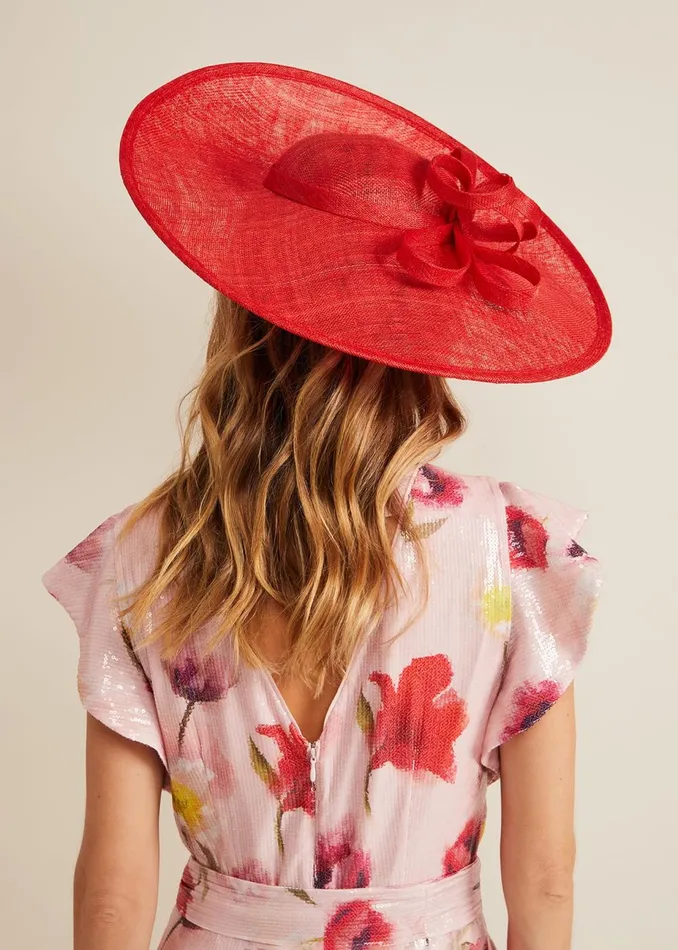 Women Phase Eight Fascinators and Hats Loop Detail Statement Disc Red