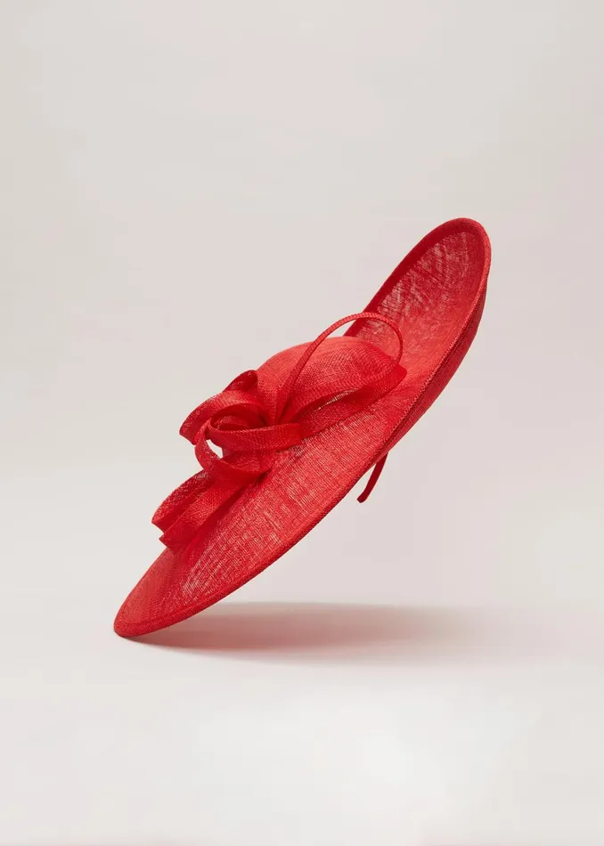Women Phase Eight Fascinators and Hats Loop Detail Statement Disc Red