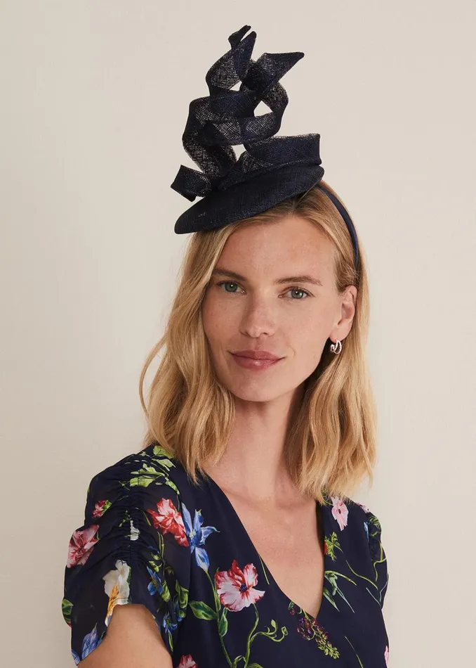 Women Phase Eight Fascinators and Hats Navy Pillbox Fascinator Navy