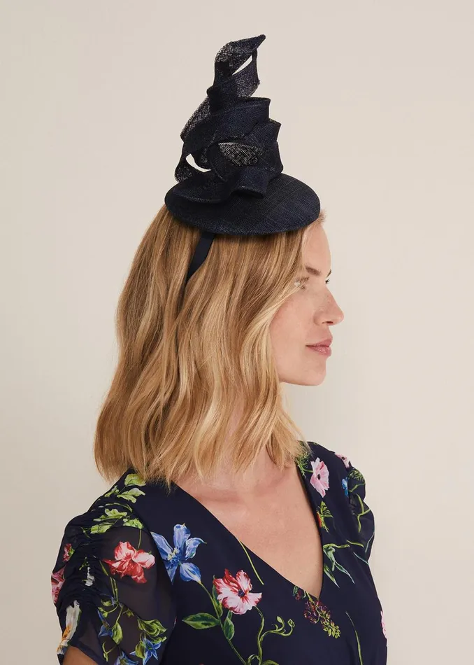 Women Phase Eight Fascinators and Hats Navy Pillbox Fascinator Navy
