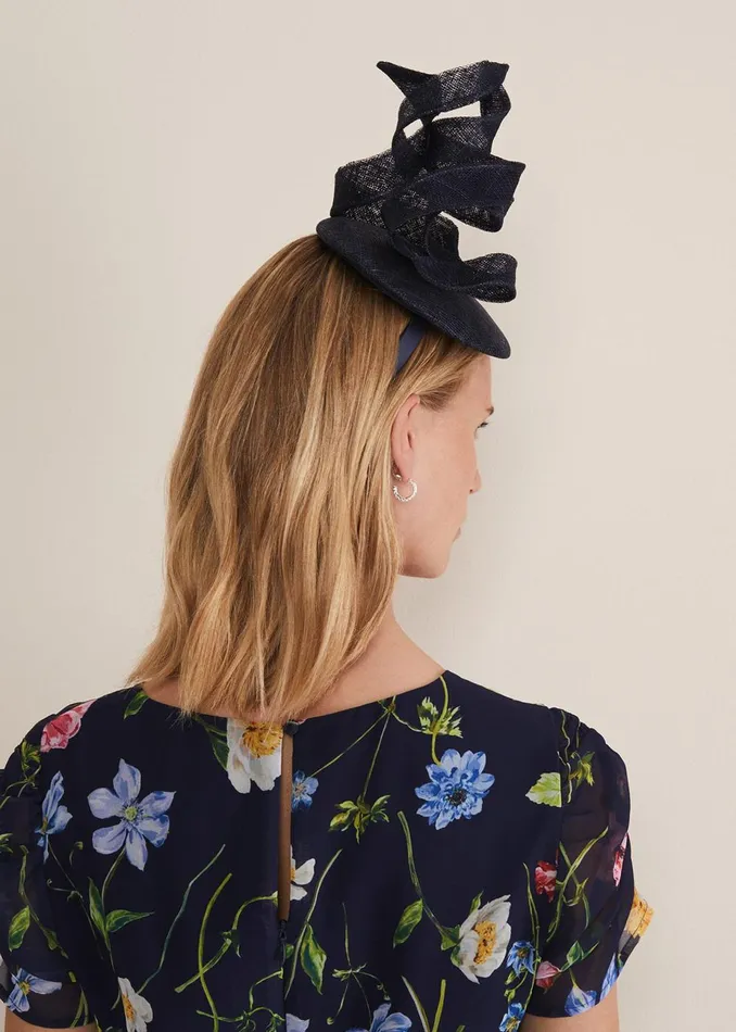 Women Phase Eight Fascinators and Hats Navy Pillbox Fascinator Navy