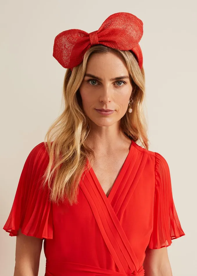 Women Phase Eight Fascinators and Hats Padded Bow Headband Orange