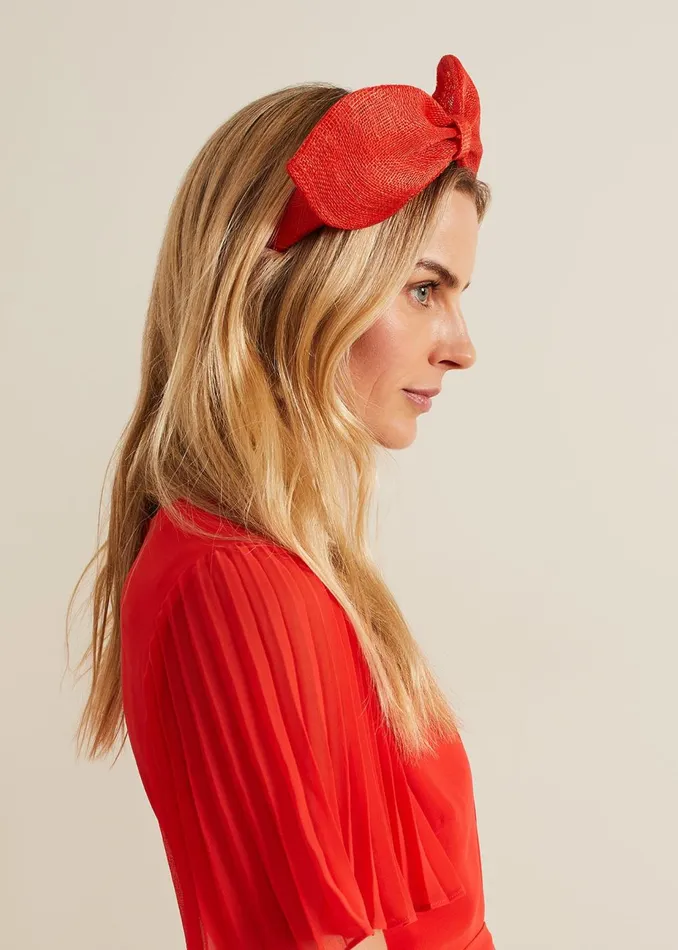 Women Phase Eight Fascinators and Hats Padded Bow Headband Orange