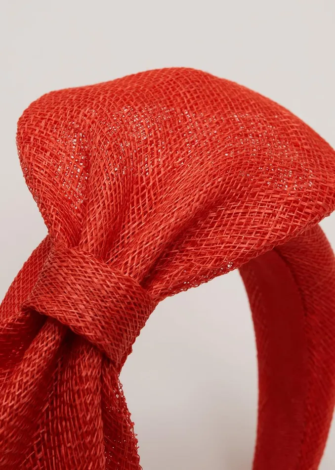 Women Phase Eight Fascinators and Hats Padded Bow Headband Orange