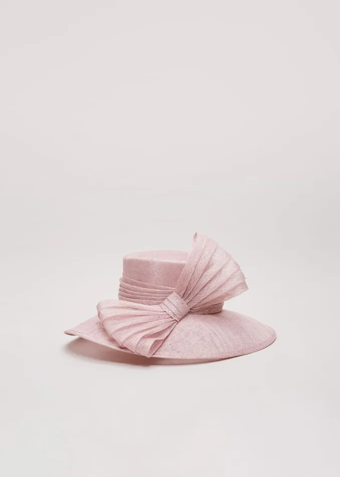 Women Phase Eight Fascinators and Hats Pleat Bow Hat Pale Pink