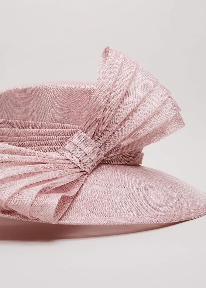 Women Phase Eight Fascinators and Hats Pleat Bow Hat Pale Pink