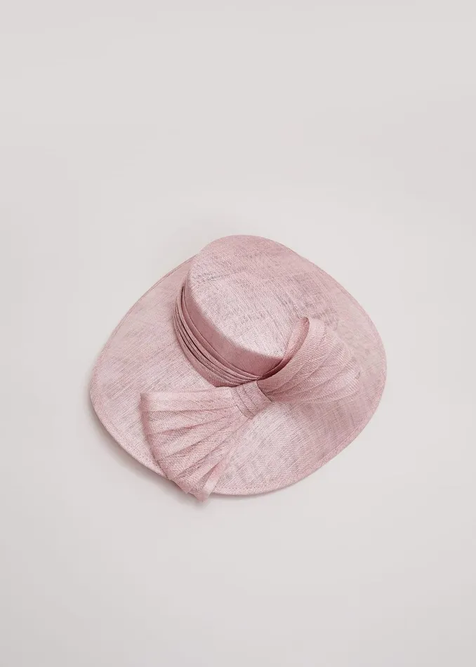 Women Phase Eight Fascinators and Hats Pleat Bow Hat Pale Pink