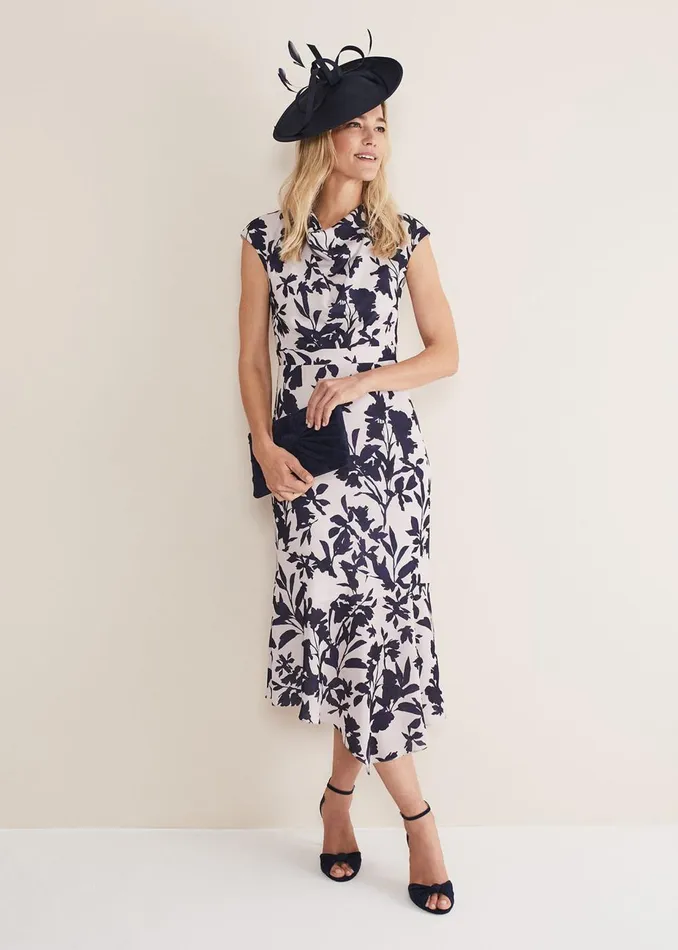 Women Phase Eight Fascinators and Hats Shantung Oval Disc Fascinator Navy