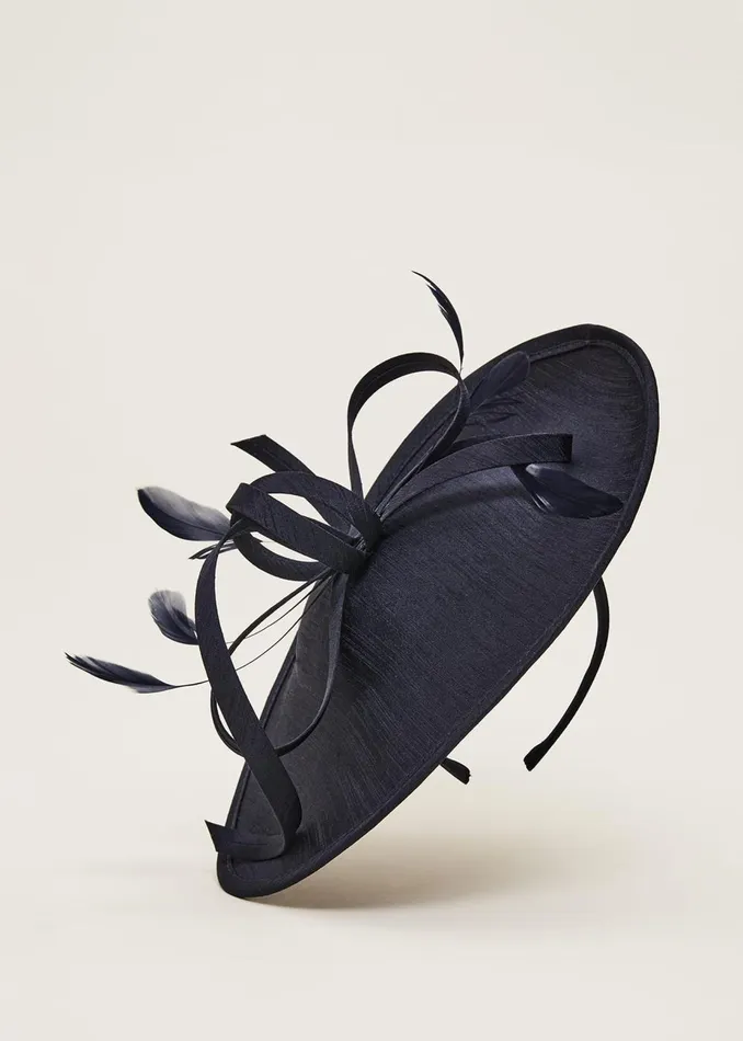Women Phase Eight Fascinators and Hats Shantung Oval Disc Fascinator Navy