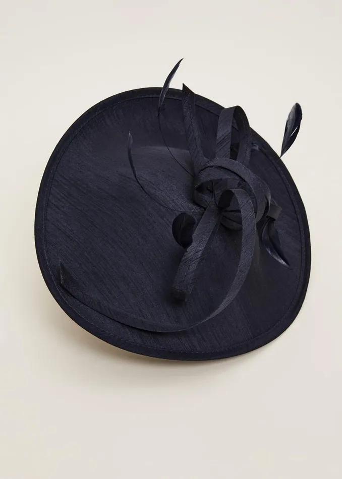 Women Phase Eight Fascinators and Hats Shantung Oval Disc Fascinator Navy