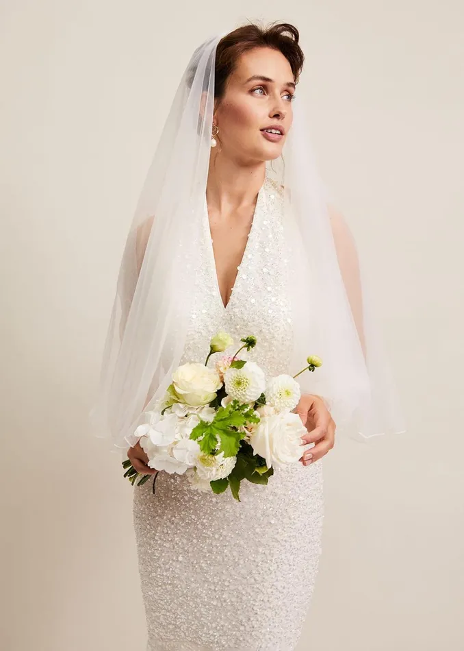 Women Phase Eight Fascinators and Hats Short Double Tier Veil Ivory