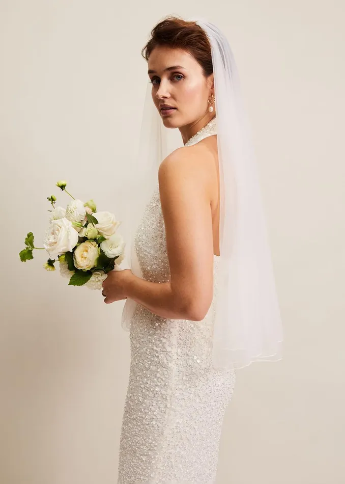 Women Phase Eight Fascinators and Hats Short Double Tier Veil Ivory