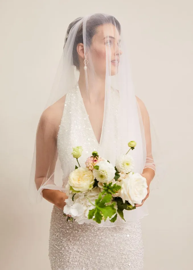 Women Phase Eight Fascinators and Hats Short Double Tier Veil Ivory
