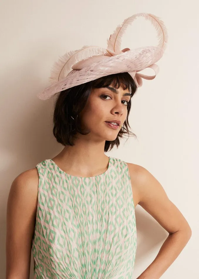 Women Phase Eight Fascinators and Hats Statement Feather Disc Fascinator Cameo