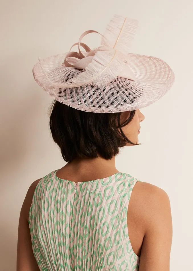 Women Phase Eight Fascinators and Hats Statement Feather Disc Fascinator Cameo