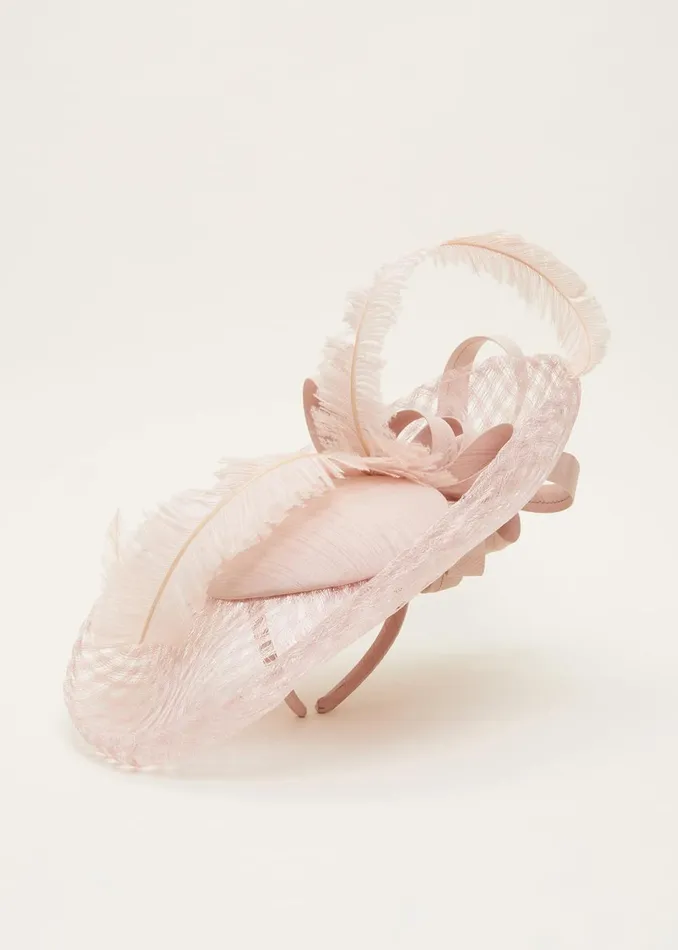 Women Phase Eight Fascinators and Hats Statement Feather Disc Fascinator Cameo