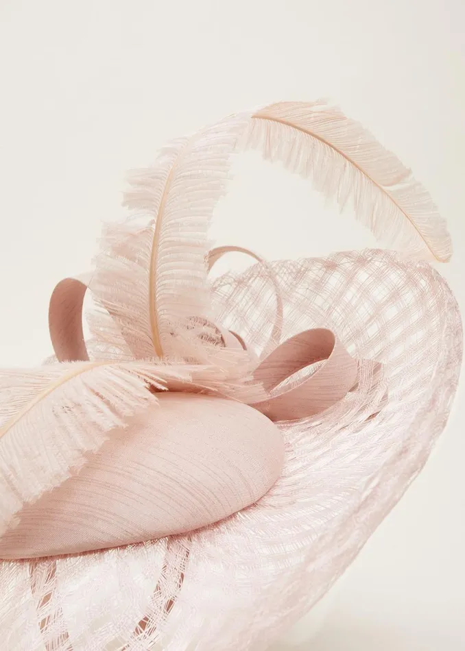 Women Phase Eight Fascinators and Hats Statement Feather Disc Fascinator Cameo