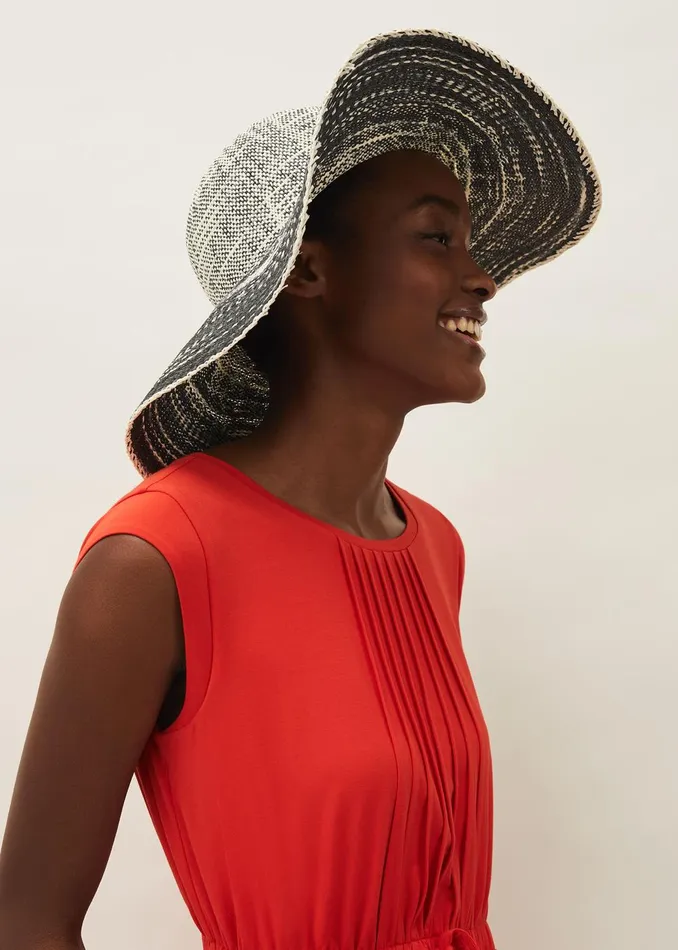 Women Phase Eight Fascinators and Hats Tali Black And White Straw Hat Multicoloured Women Phase Eight Fascinators and Hats Tali Black And White Straw Hat Multicoloured