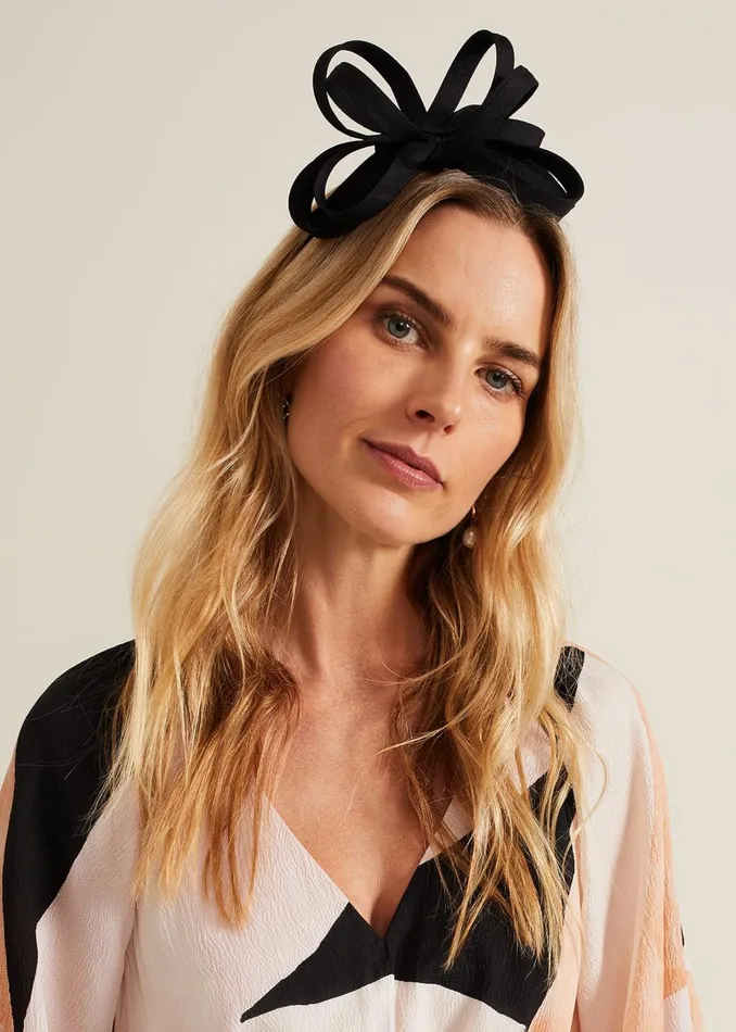 Women Phase Eight Fascinators and Hats Triple Loop Headband Black