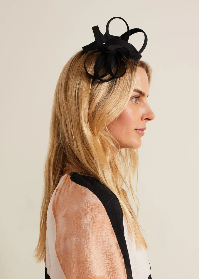 Women Phase Eight Fascinators and Hats Triple Loop Headband Black