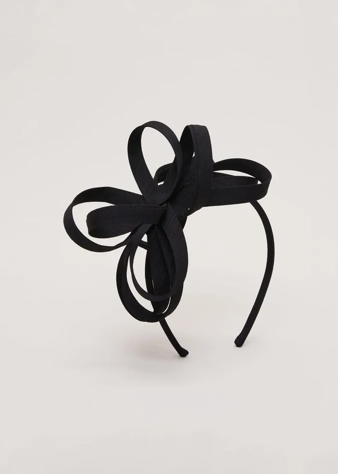 Women Phase Eight Fascinators and Hats Triple Loop Headband Black