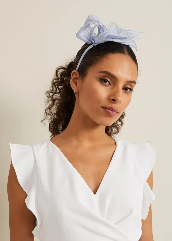 Women Phase Eight Fascinators and Hats Twist Bow Headband Pale Blue
