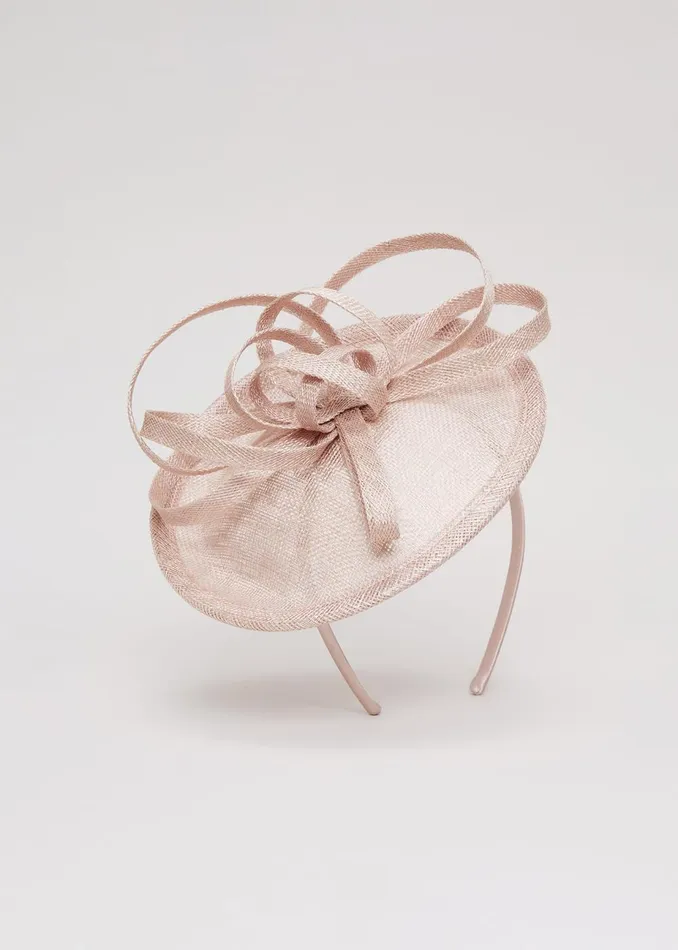Women Phase Eight Fascinators and Hats Twist Top Mini Disc Fascinator Neutral