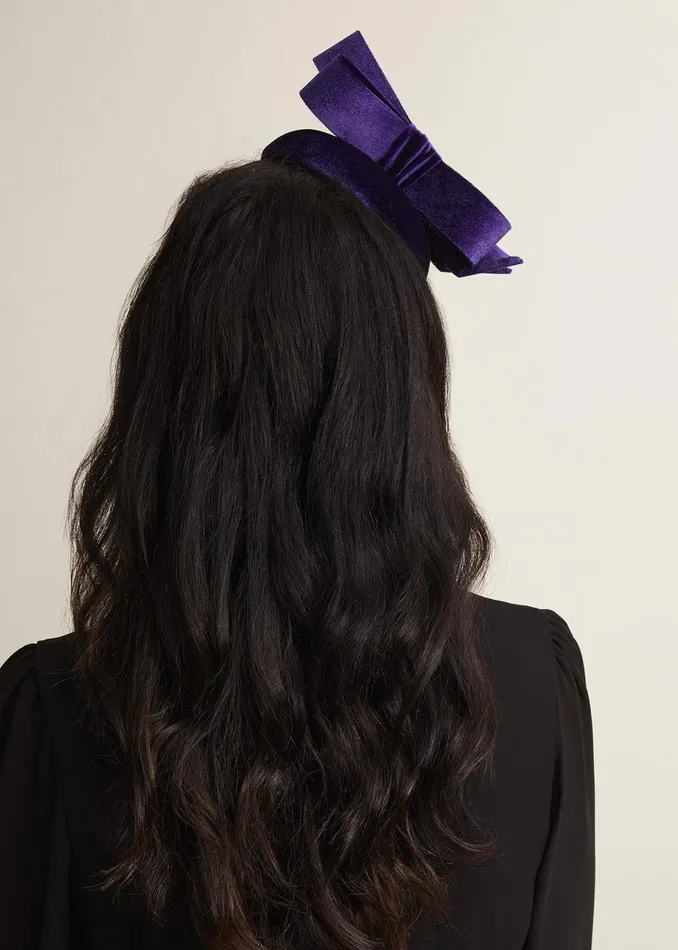 Women Phase Eight Fascinators and Hats Velvet Bow Pillbox Fascinator Cobalt