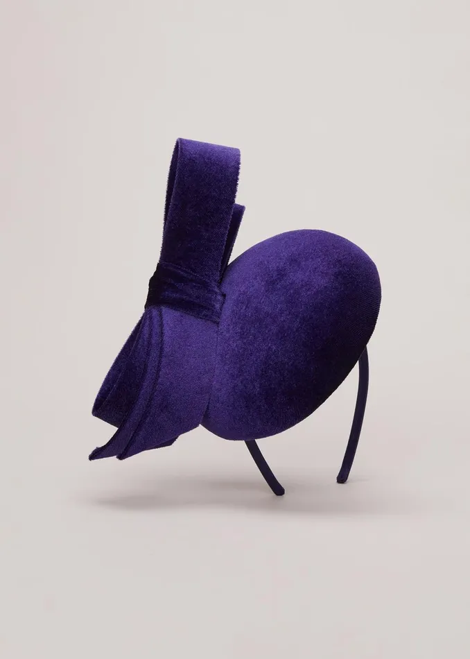 Women Phase Eight Fascinators and Hats Velvet Bow Pillbox Fascinator Cobalt