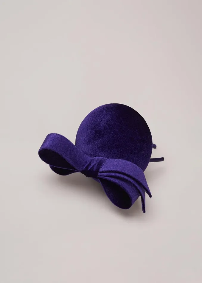 Women Phase Eight Fascinators and Hats Velvet Bow Pillbox Fascinator Cobalt