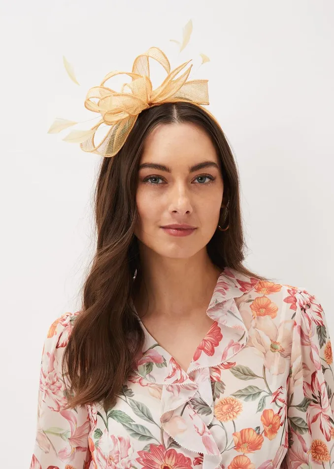 Women Phase Eight Fascinators and Hats Yellow Bow And Feather Headband Pale Yellow Women Phase Eight Fascinators and Hats Yellow Bow And Feather Headband Pale Yellow
