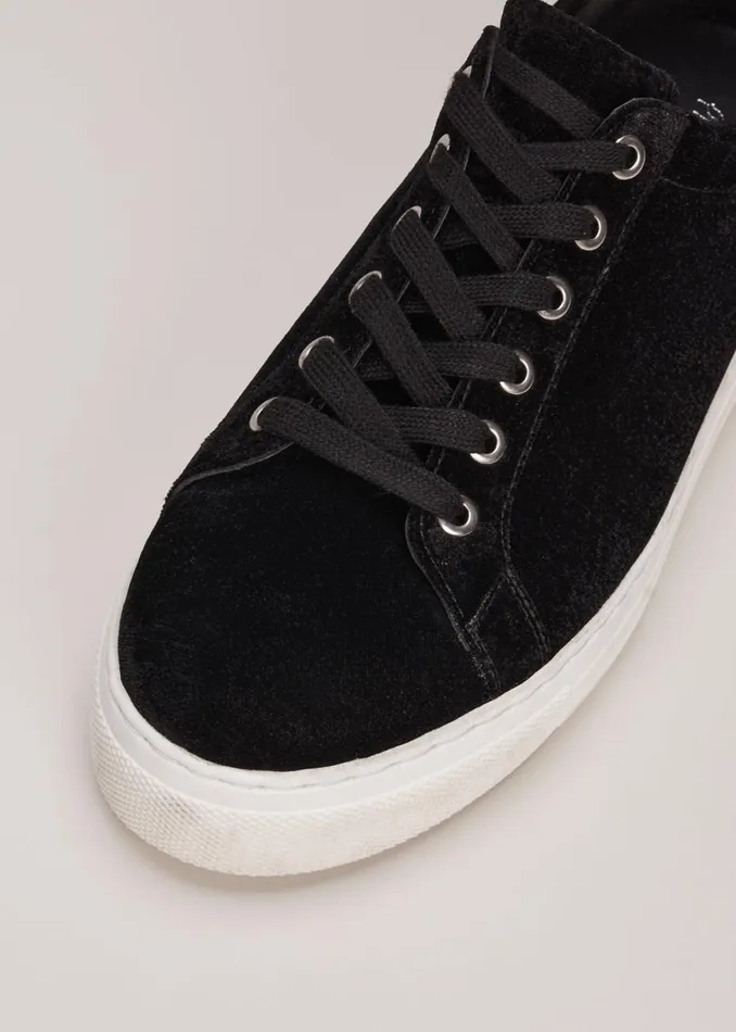 Women Phase Eight Flats Black Velvet Trainers Black