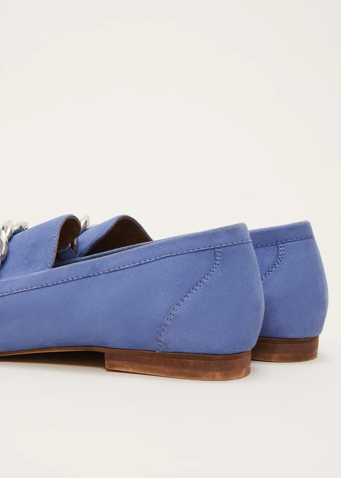 Women Phase Eight Flats Chain Detail Loafer Shoe Blue