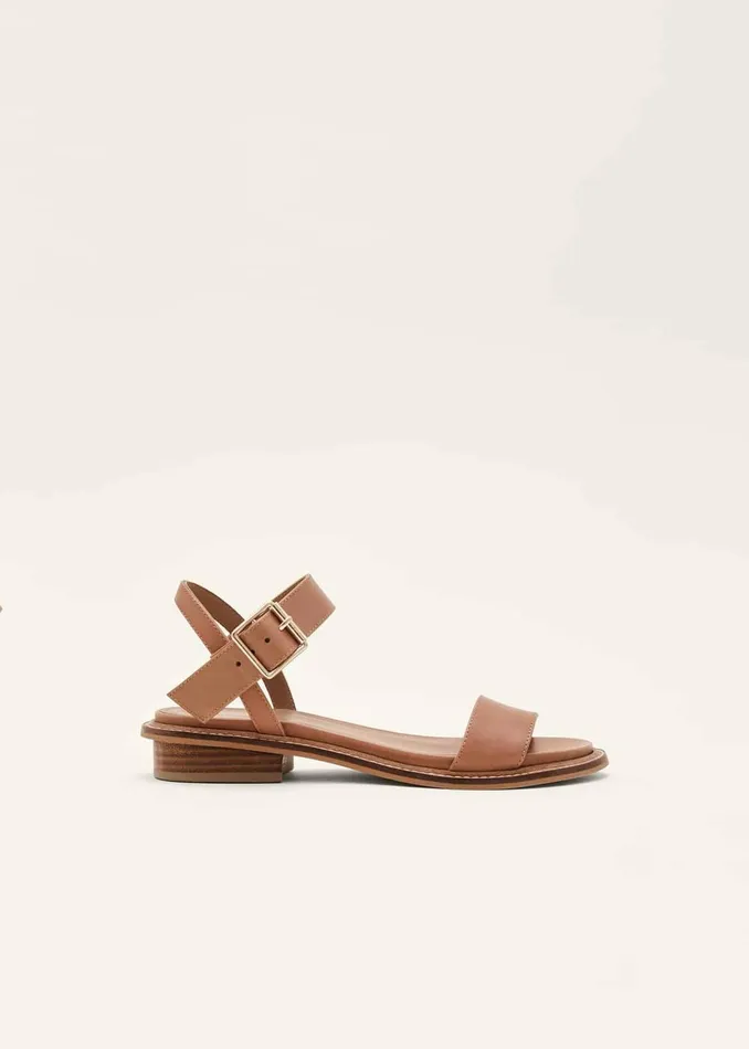 Women Phase Eight Flats Flat Buckle Sandal Tan