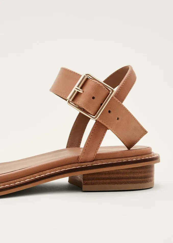 Women Phase Eight Flats Flat Buckle Sandal Tan