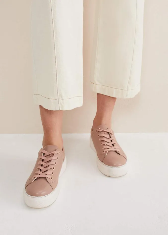 Women Phase Eight Flats Platform Trainers Light Pink