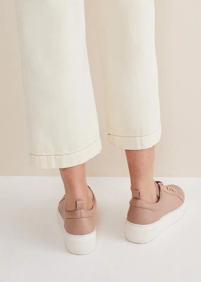 Women Phase Eight Flats Platform Trainers Light Pink