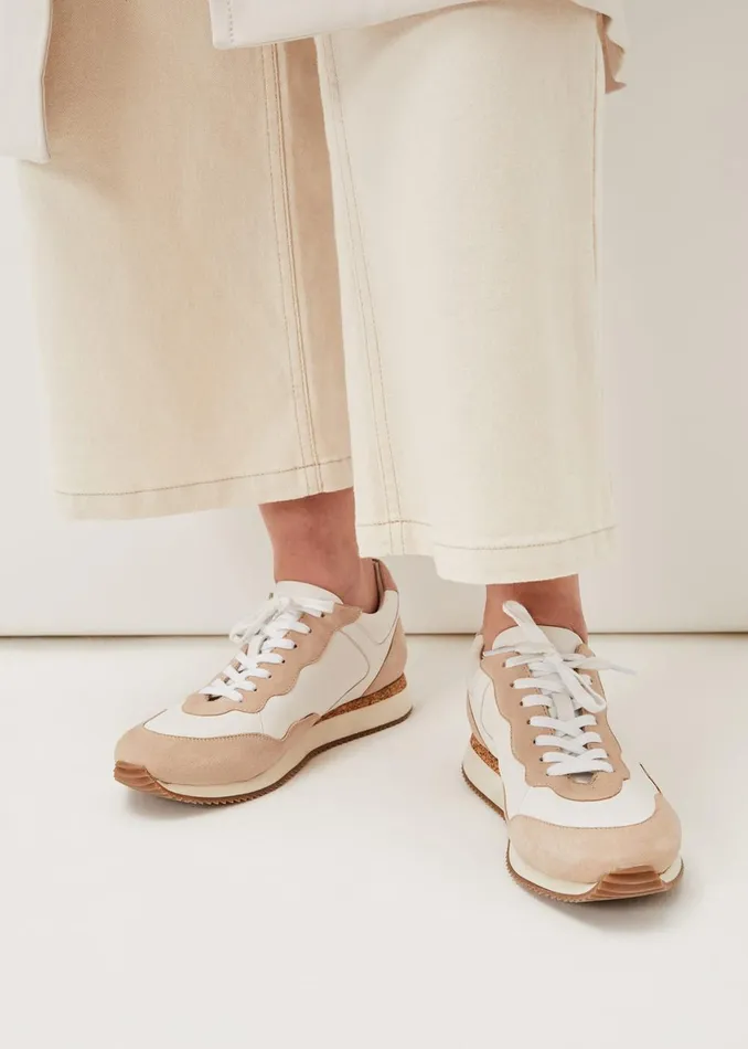 Women Phase Eight Flats Runner Trainer Beige
