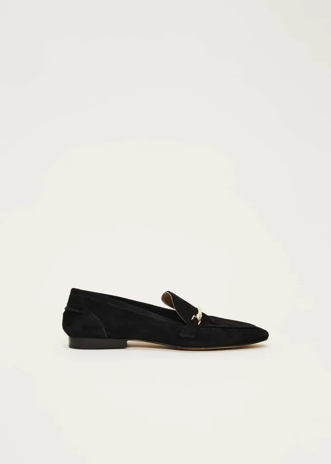 Women Phase Eight Flats Smart Trim Loafer Black