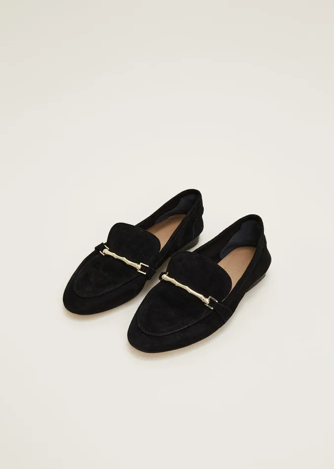 Women Phase Eight Flats Smart Trim Loafer Black