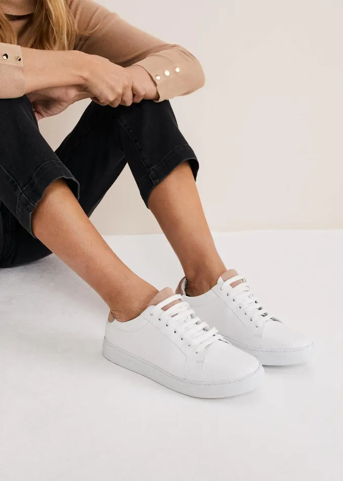 Women Phase Eight Flats Tab Trainer White