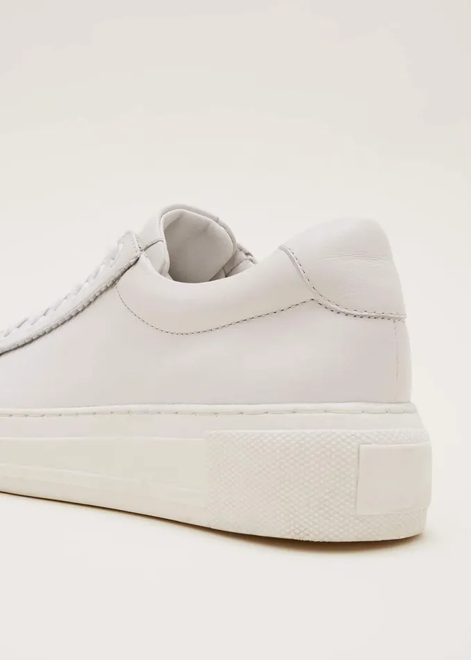 Women Phase Eight Flats White Leather Trainers White