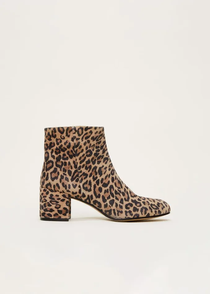 Women Phase Eight Heels Animal Print Ankle Boot Multicoloured