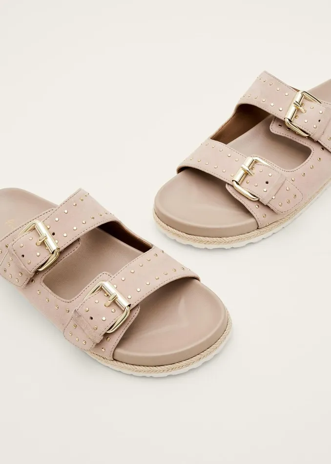 Women Phase Eight Heels Double Buckle Sandal Neutral