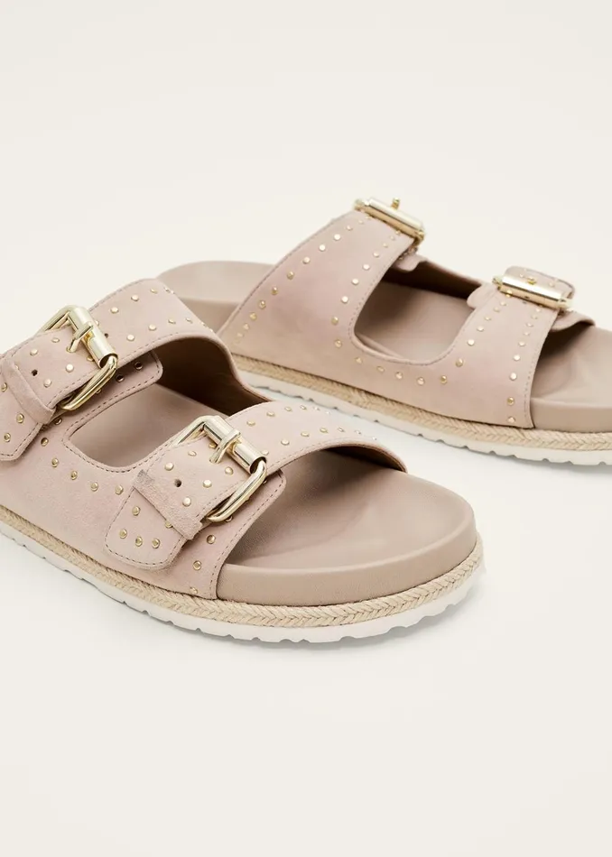 Women Phase Eight Heels Double Buckle Sandal Neutral