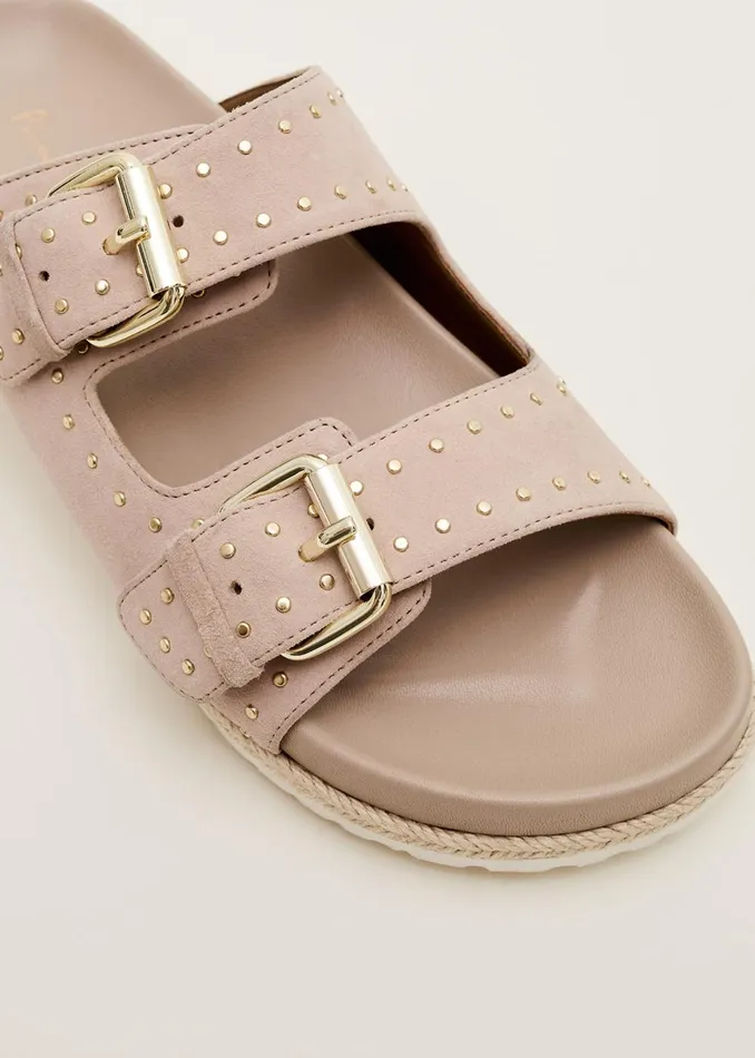 Women Phase Eight Heels Double Buckle Sandal Neutral