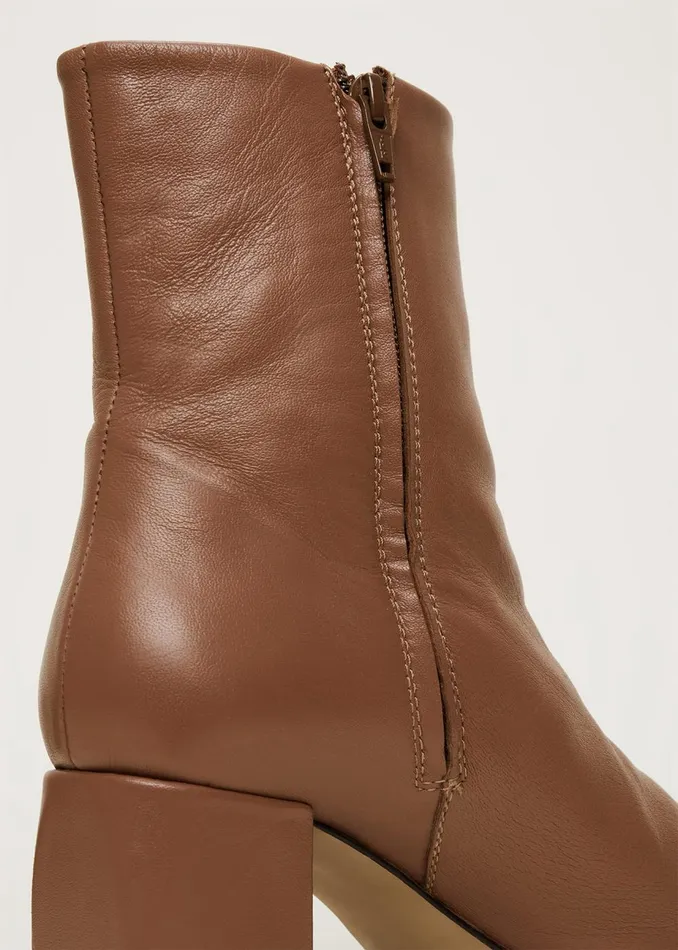 Women Phase Eight Heels Heeled Ankle Boots Tan