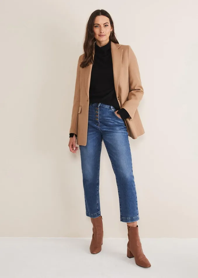 Women Phase Eight Heels Heeled Ankle Boots Tan