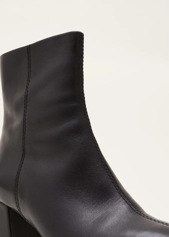 Women Phase Eight Heels Stitched Leather Boot Black